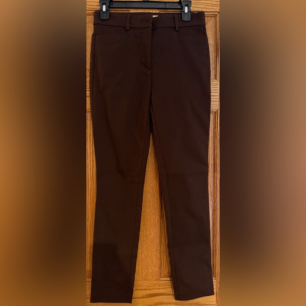 LOFT THE SUTTON SKINNY CHOCOLATE BROWN ANKLE PANTS SIZE 0 - Picture 2 of 11